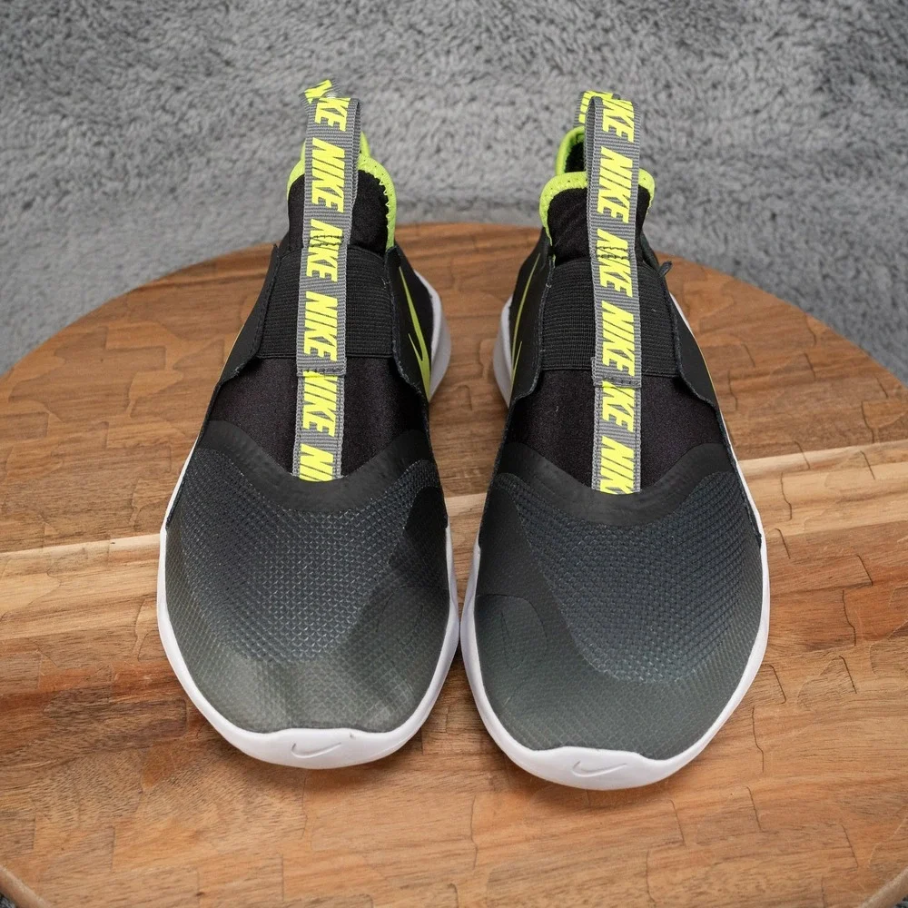 Nike Flex Runner Youth Athletic Shoes 5 Y Black Grey Volt AT4662-019
